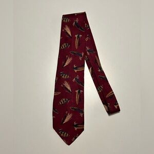 Ferrell Reed Silk Tie Fly Fishing Ties Burgundy